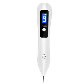 1Pc Skin Tag Repair Kit Portable Beauty Equipment Multi-Level With Home Usage USB Charging LCD Level Adjustable 6 Replaceable Needles (Option: White)
